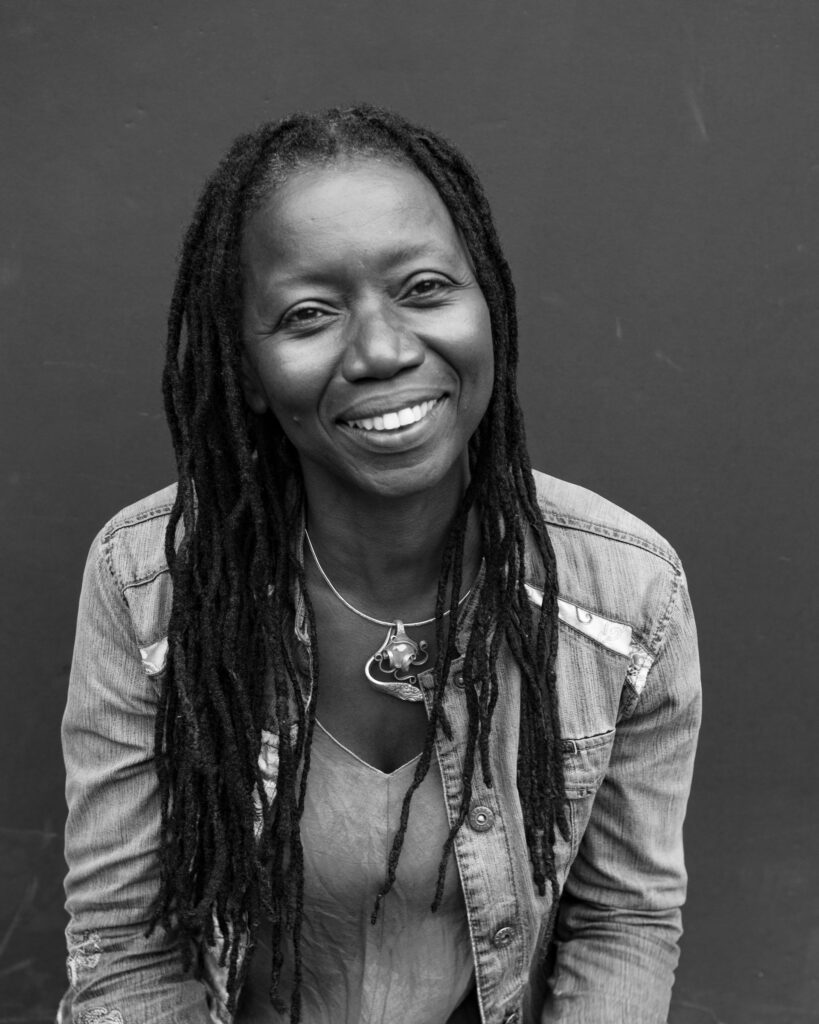 Black and white photographic portrait of Camille Turner